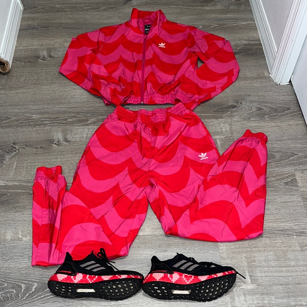 Adidas Marimekko Womens Track Zip jacket Pants Suit Set Jogging Lounge XS